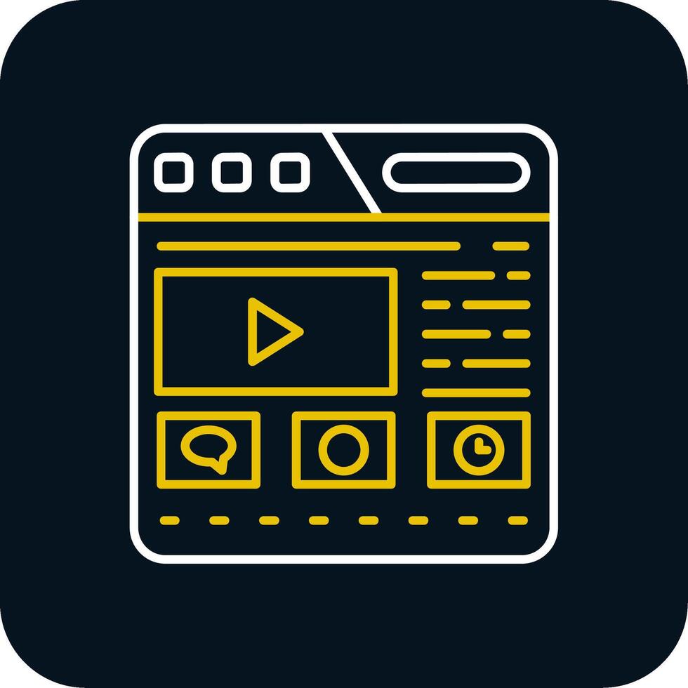Website Line Yellow White Icon vector