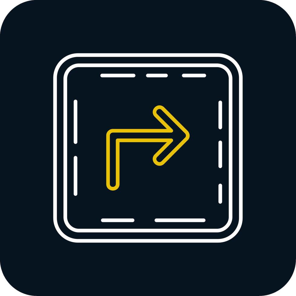 Turn Line Yellow White Icon vector