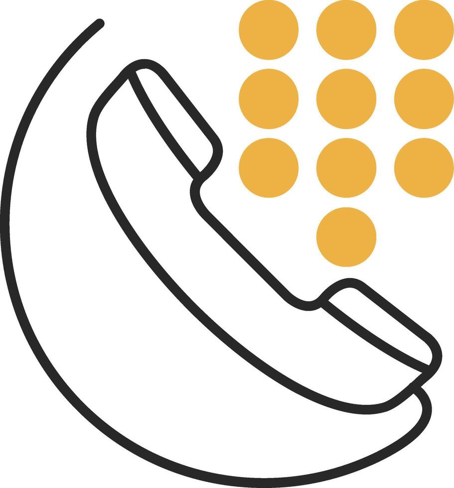 Dial Skined Filled Icon vector