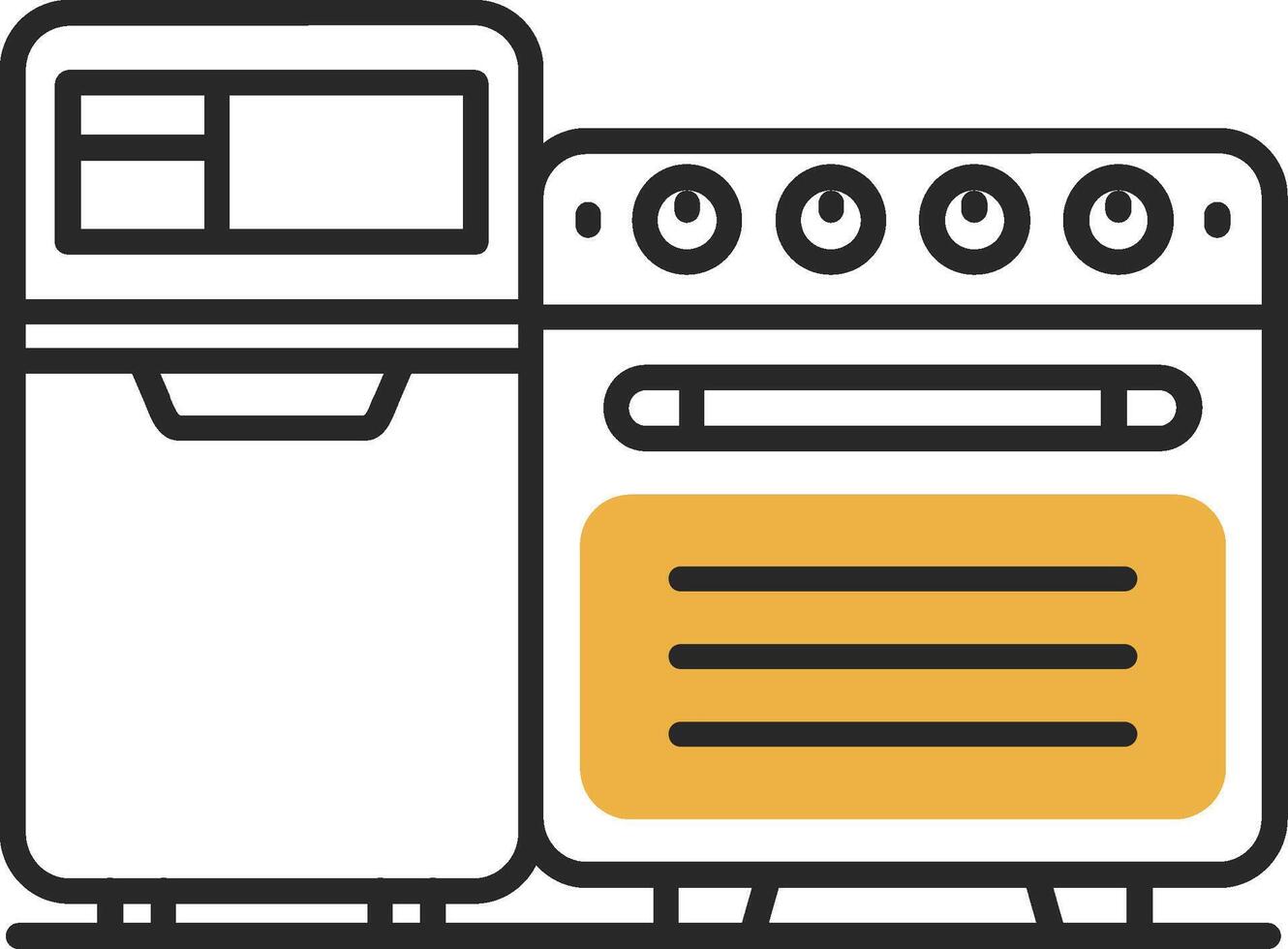 Kitchen Skined Filled Icon vector