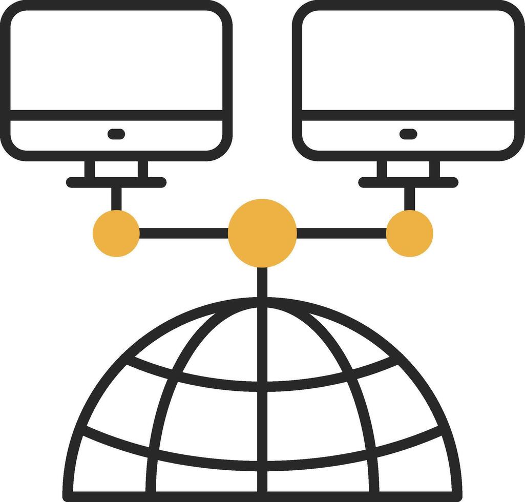 Network Skined Filled Icon vector