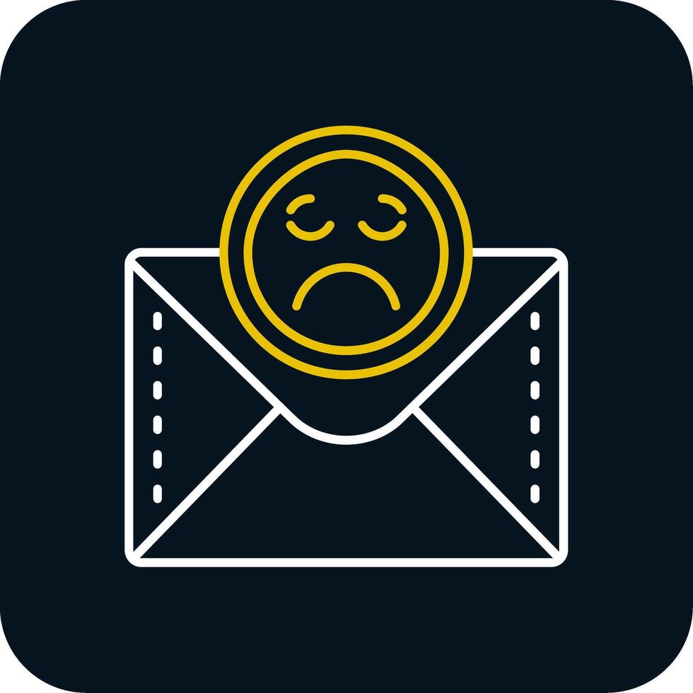 Emoji Line Yellow White Icon vector