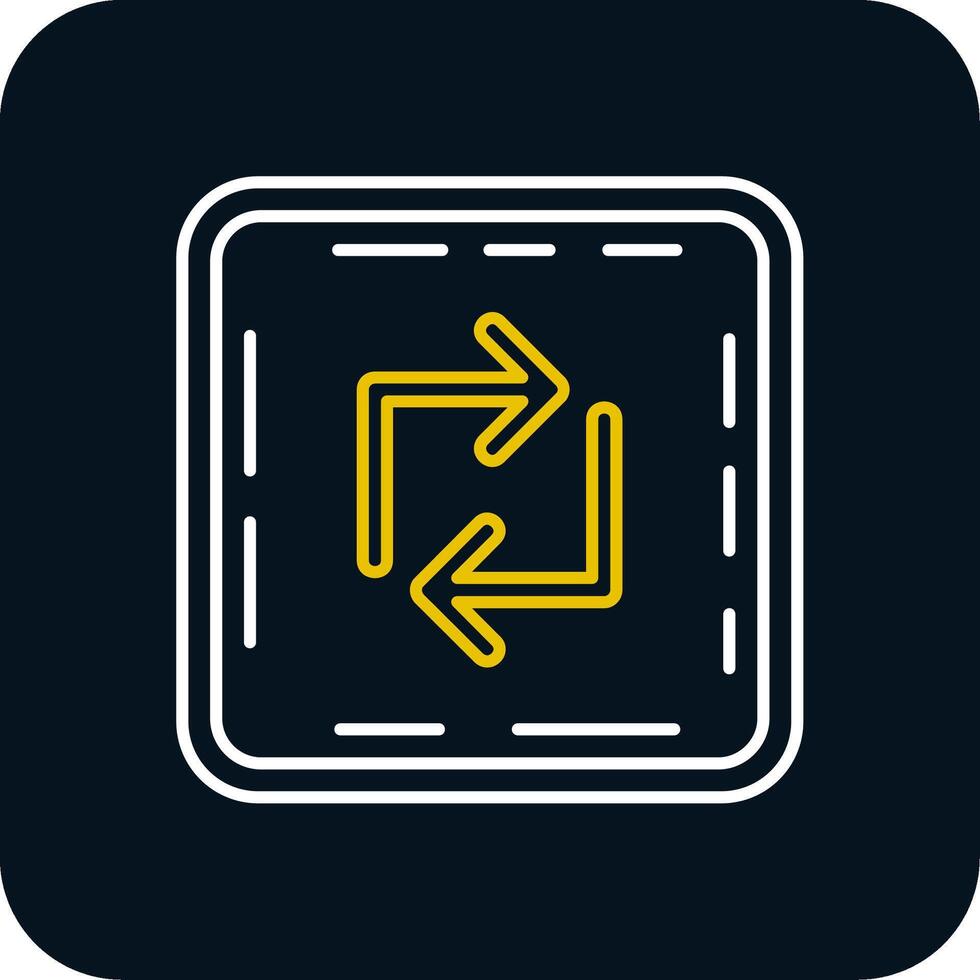 Loop Line Yellow White Icon vector