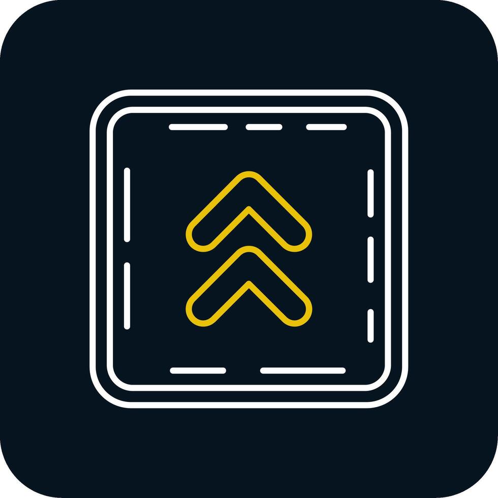 Chevron Line Yellow White Icon vector