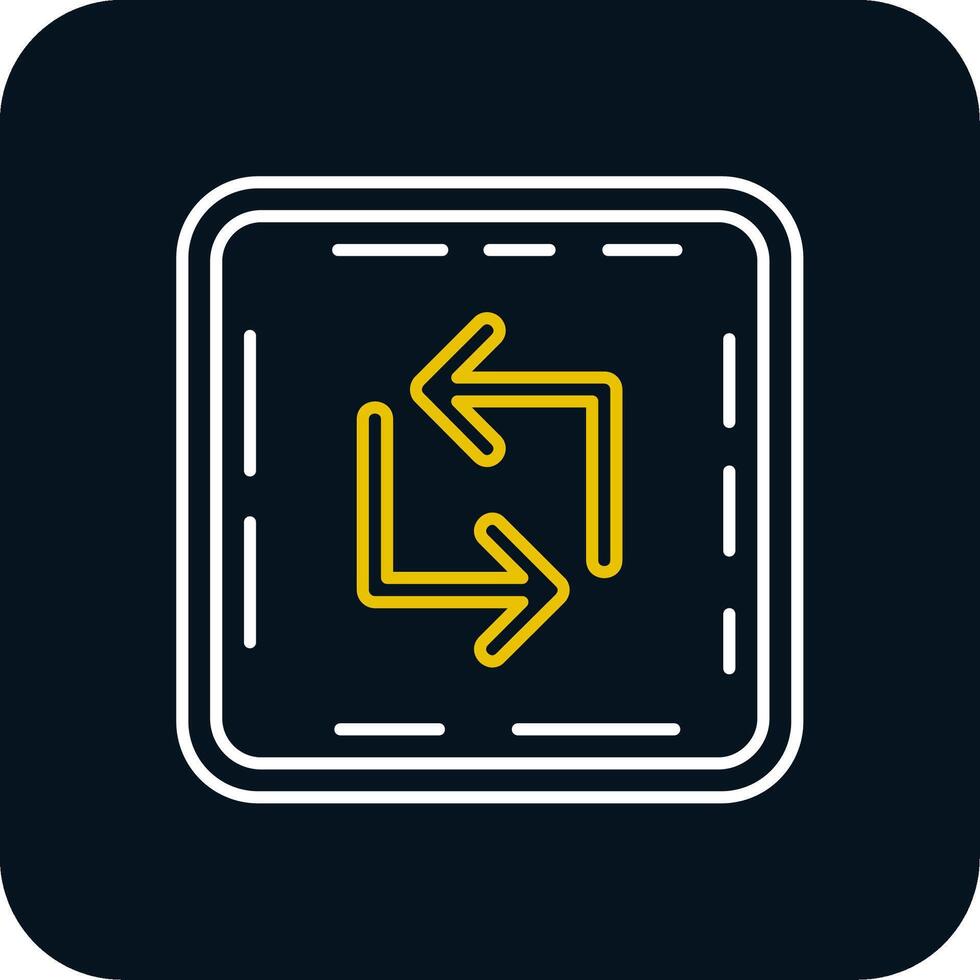 Loop Line Yellow White Icon vector