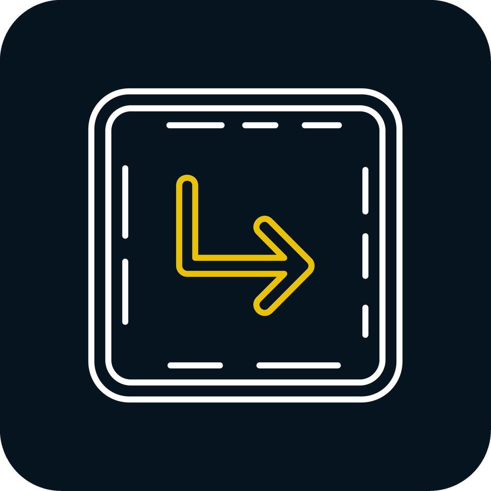 Turn Line Yellow White Icon vector