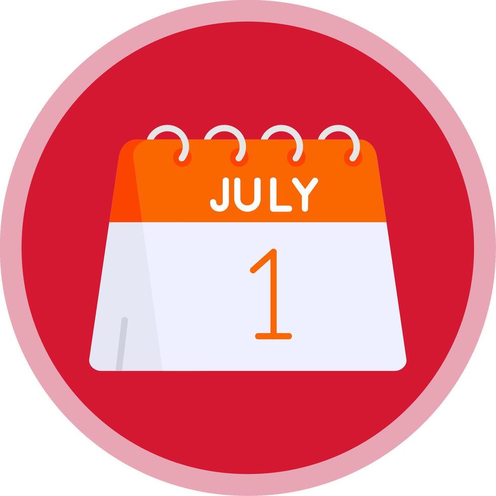 1st of July Flat Multi Circle Icon vector