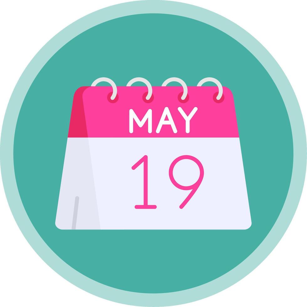 19th of May Flat Multi Circle Icon vector