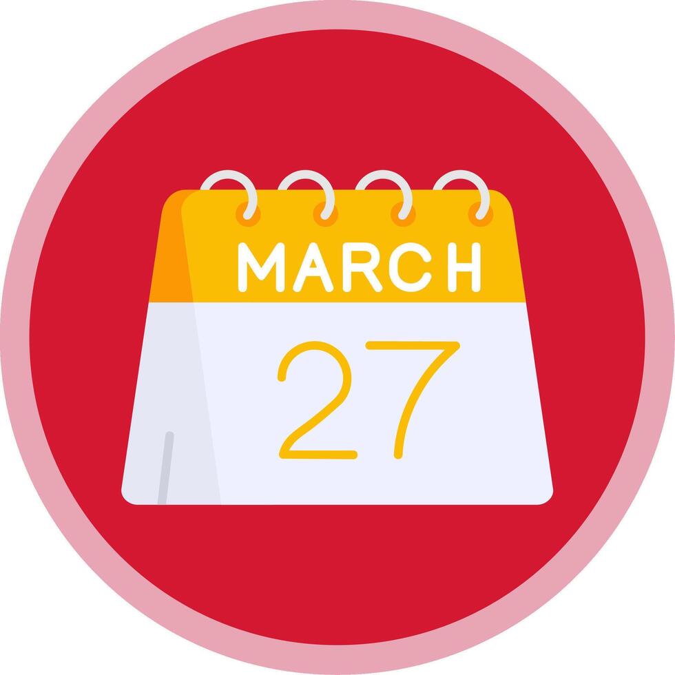 27th of March Flat Multi Circle Icon vector