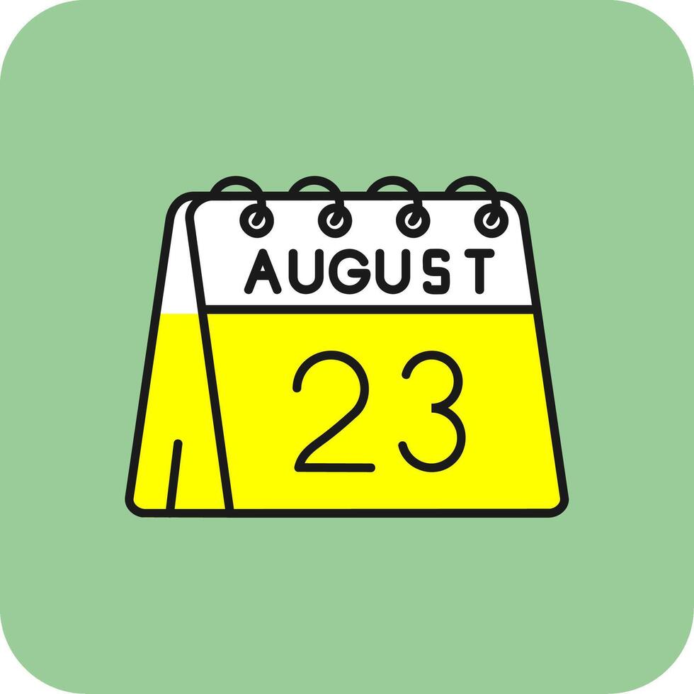 23rd of August Filled Yellow Icon vector