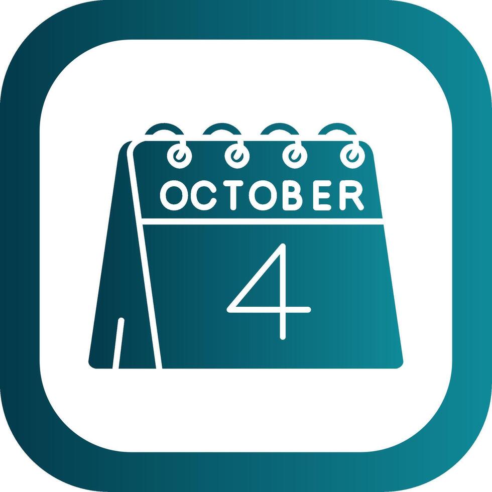 4th of October Glyph Gradient Round Corner Icon vector