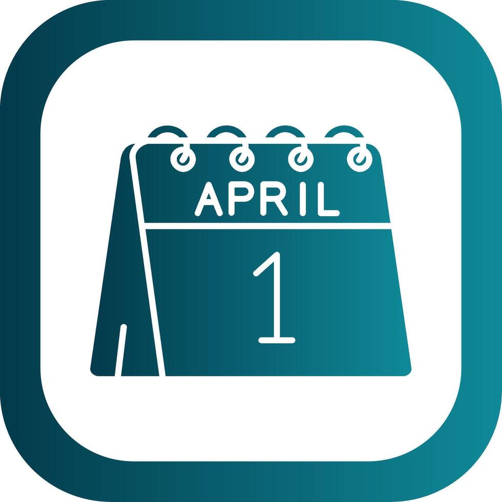 1st of April Glyph Gradient Round Corner Icon vector