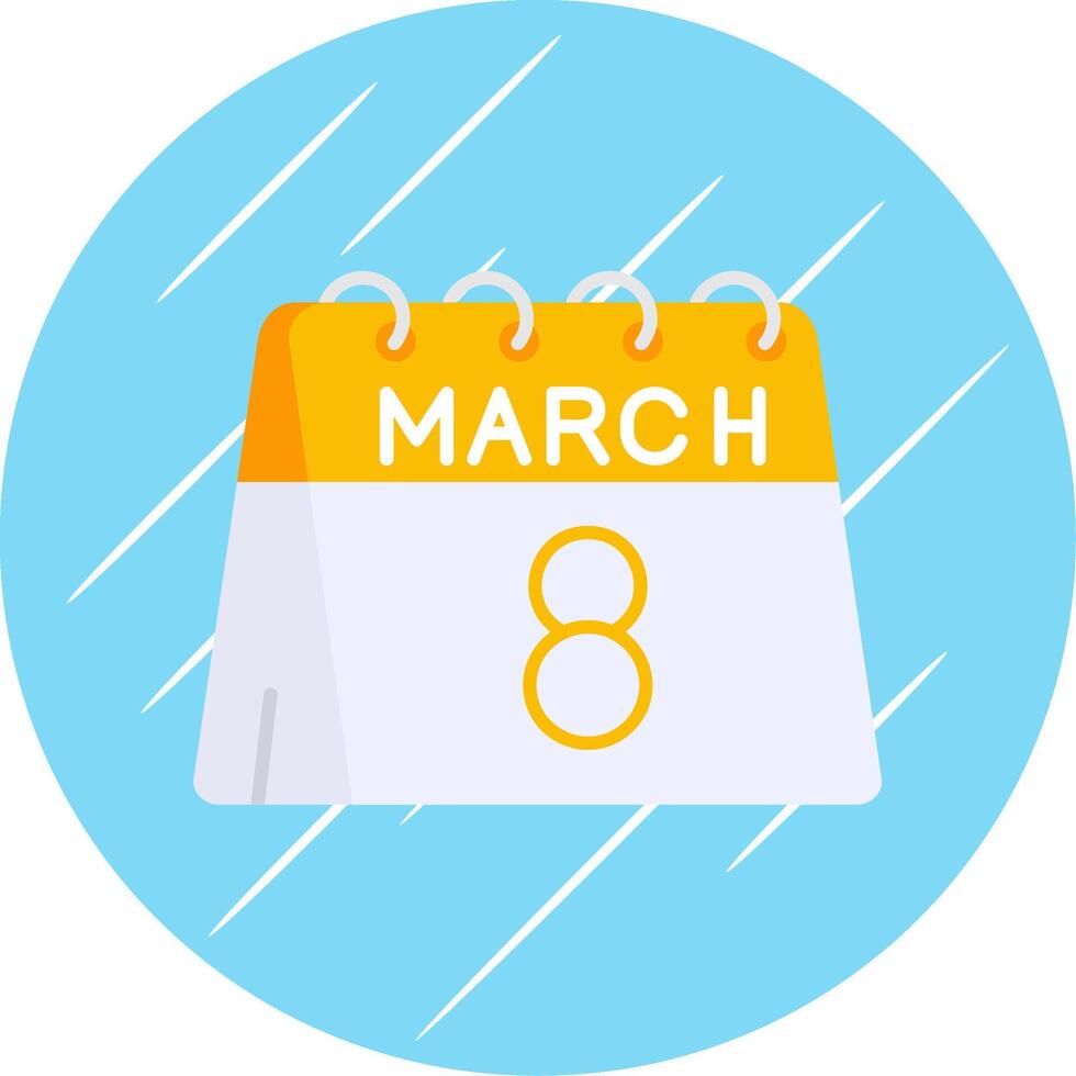 8th of March Flat Blue Circle Icon vector