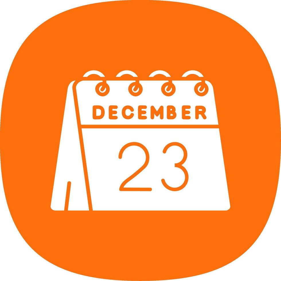 23rd of December Glyph Curve Icon vector