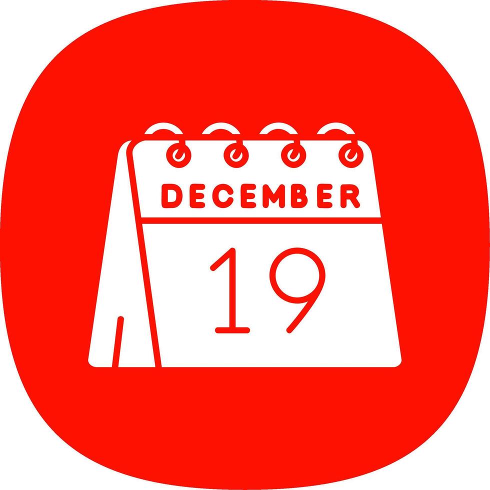 19th of December Glyph Curve Icon vector