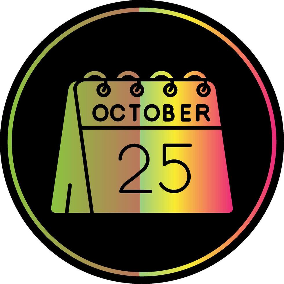 25th of October Glyph Due Color Icon vector