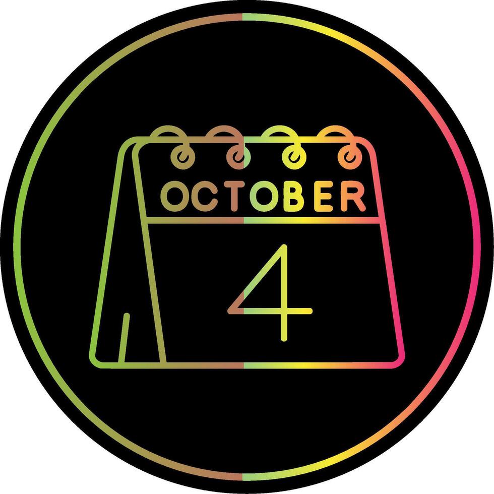 4th of October Line Gradient Due Color Icon vector