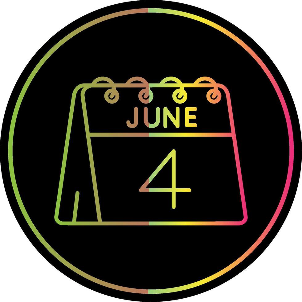 4to de junio línea degradado debido color icono vector