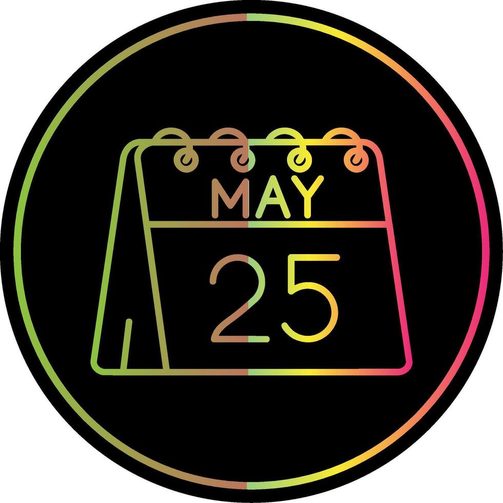25th of May Line Gradient Due Color Icon vector