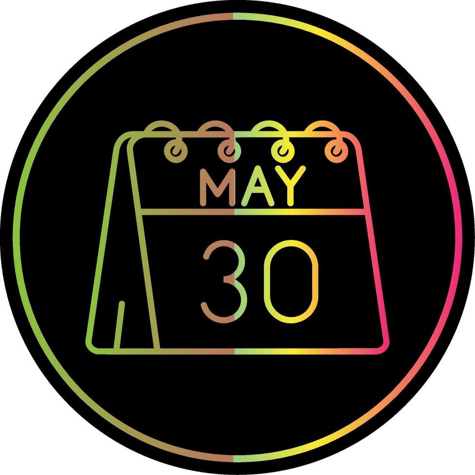 30th of May Line Gradient Due Color Icon vector