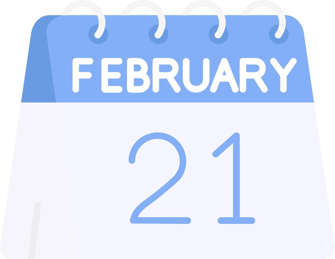 21st of February Flat Light Icon vector