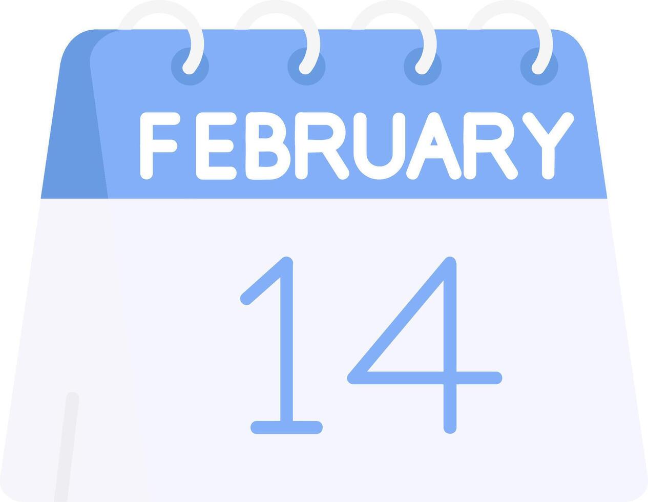 14th of February Flat Light Icon vector