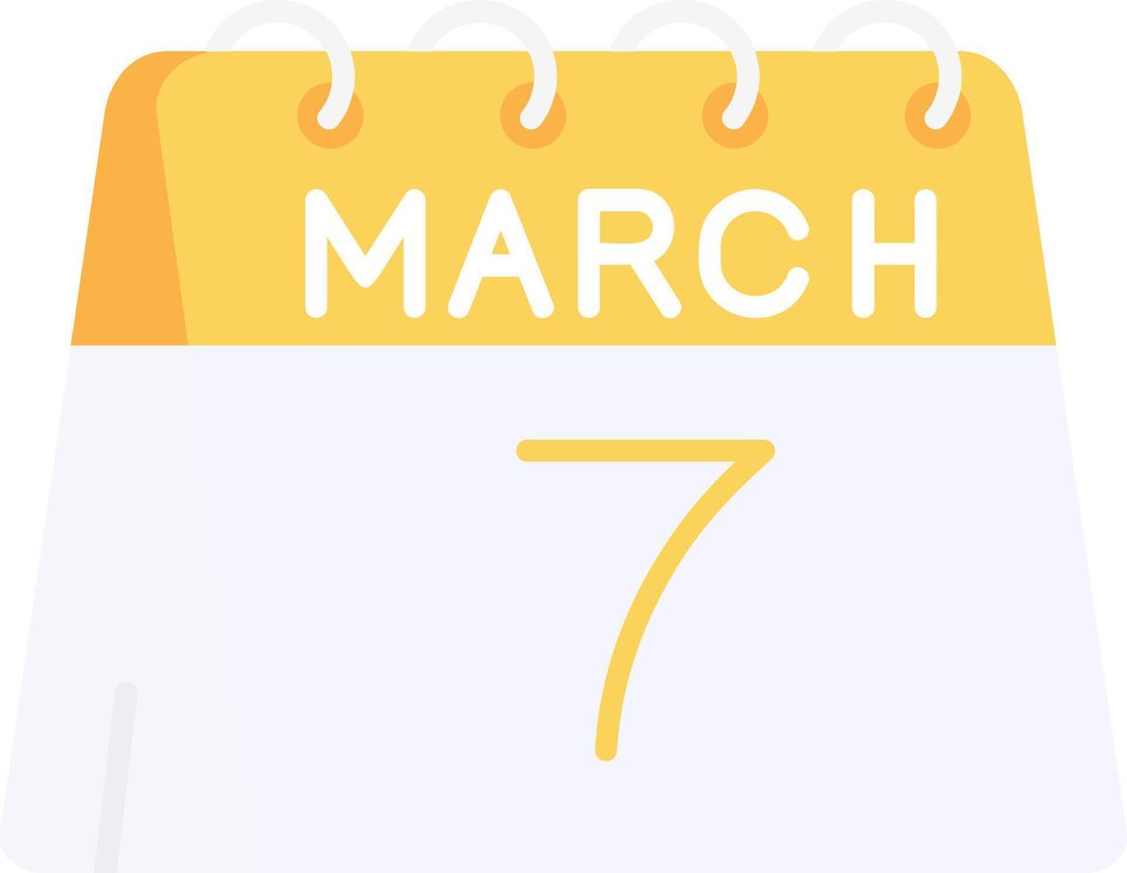 7th of March Flat Light Icon vector