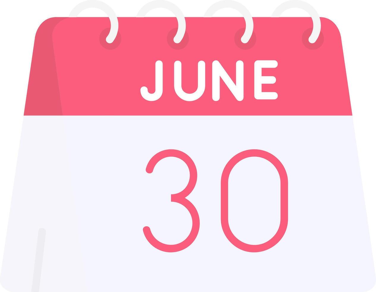 30th of June Flat Light Icon vector