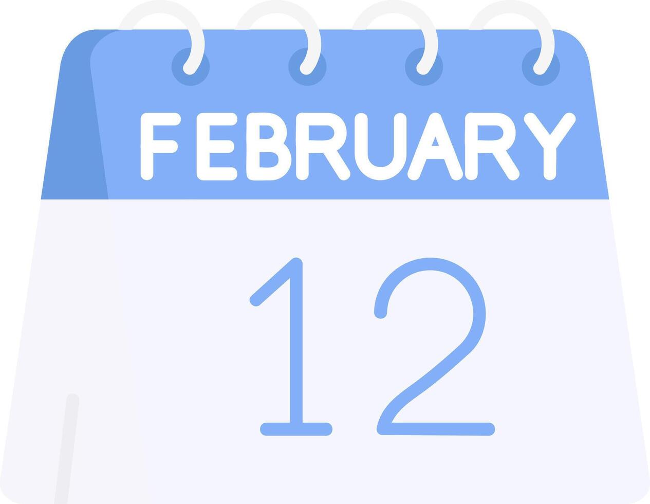 12th of February Flat Light Icon vector