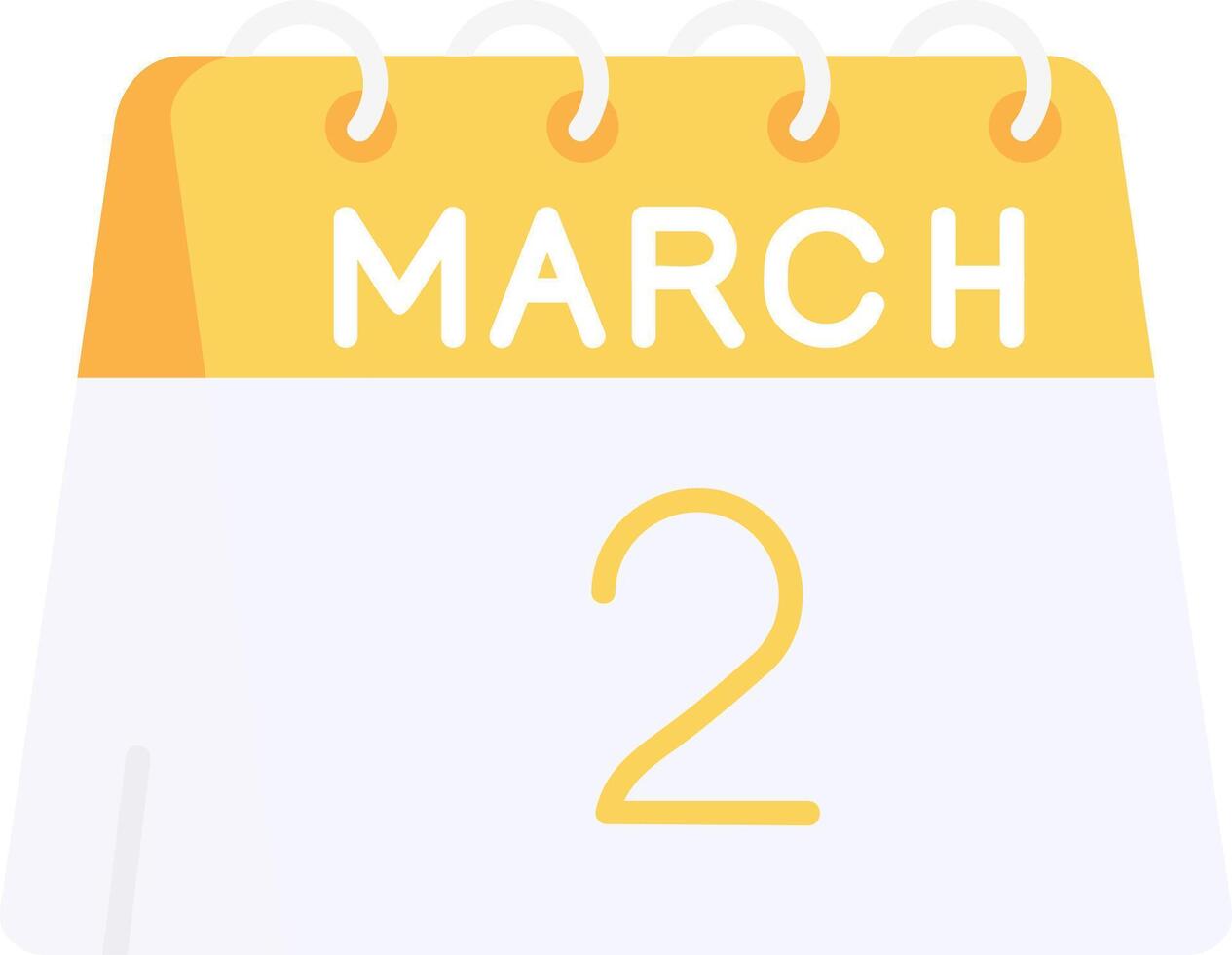 2nd of March Flat Light Icon vector