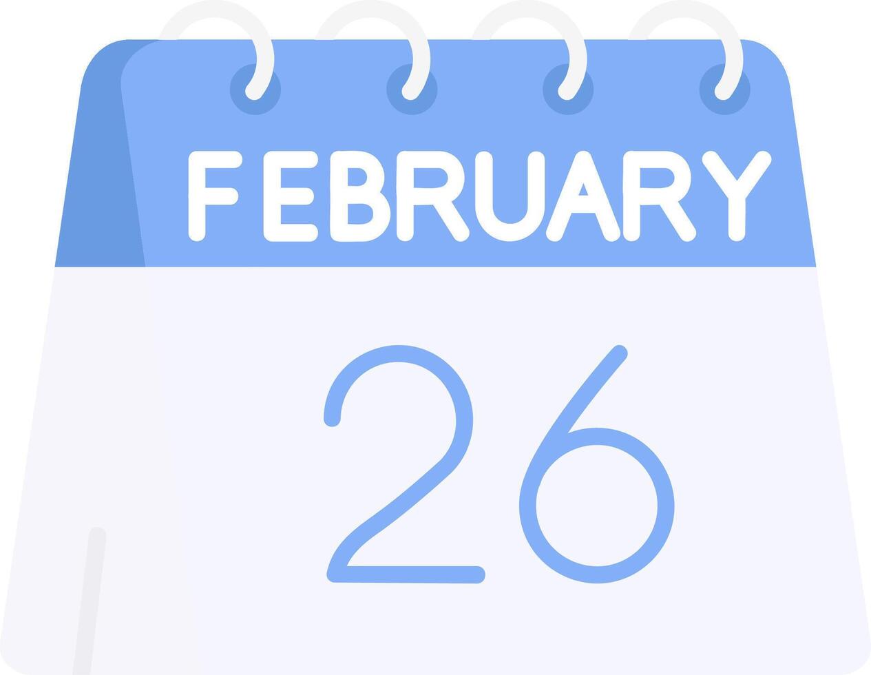 26th of February Flat Light Icon vector