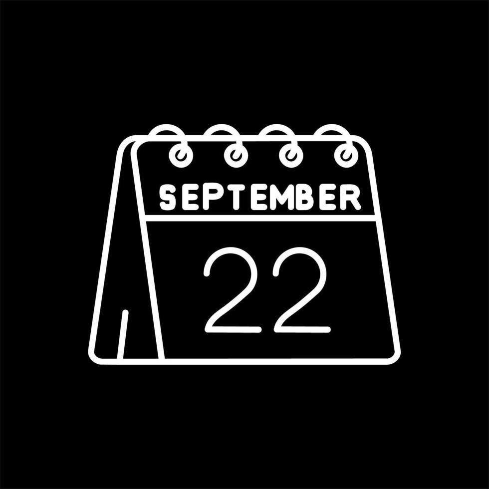 22nd of September Line Inverted Icon vector