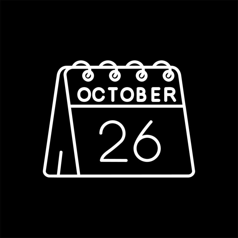 26th of October Line Inverted Icon vector