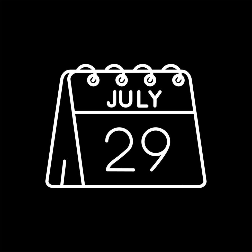 29th of July Line Inverted Icon vector