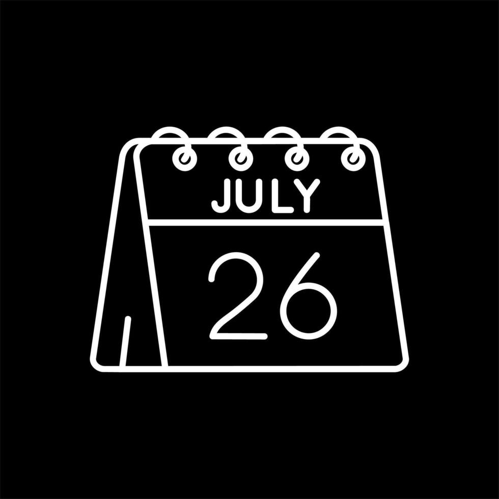 26th of July Line Inverted Icon vector