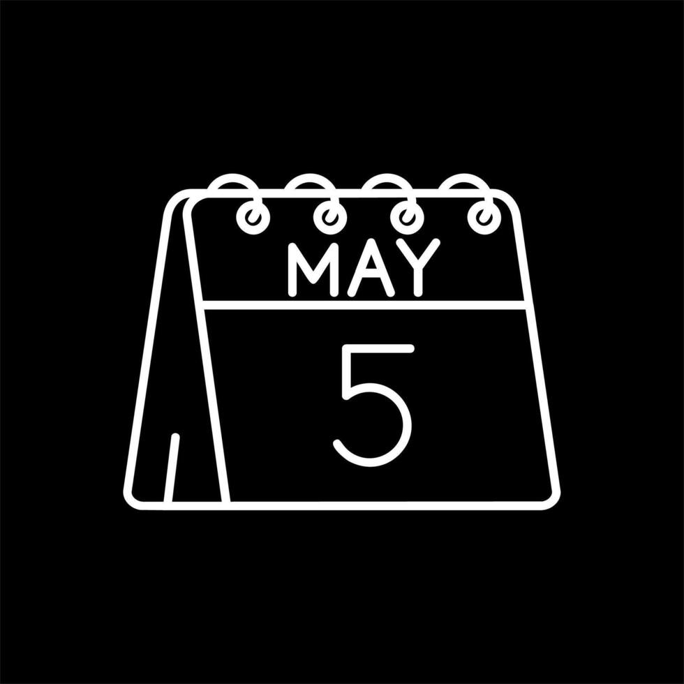 5th of May Line Inverted Icon vector