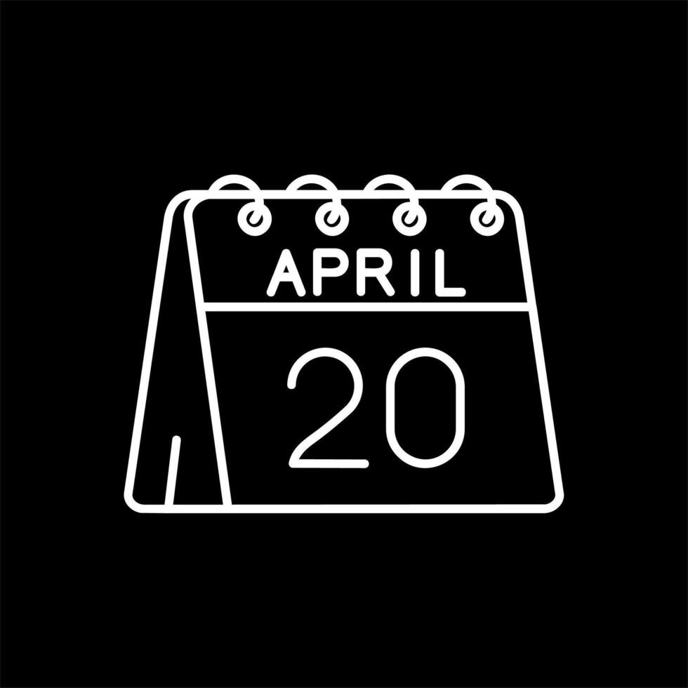 20th of April Line Inverted Icon vector