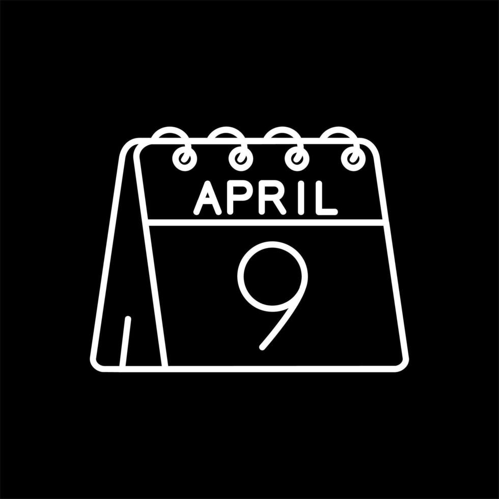 9th of April Line Inverted Icon vector