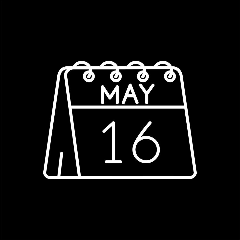 16th of May Line Inverted Icon vector