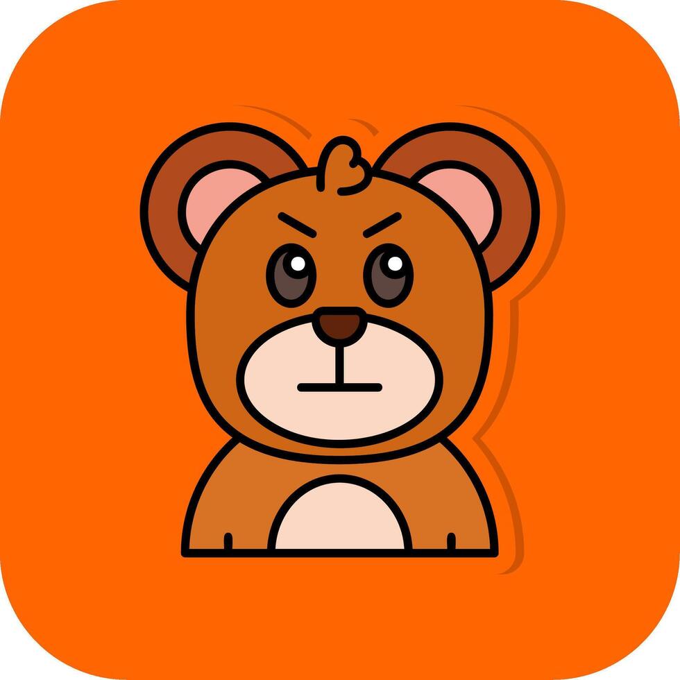 Angry Filled Orange background Icon vector