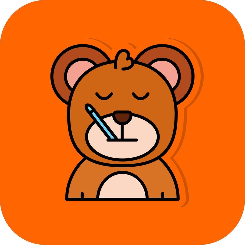 Sick Filled Orange background Icon vector