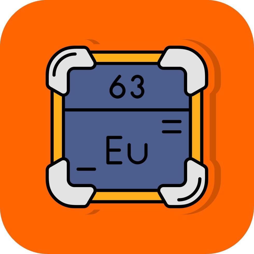 Europium Filled Orange background Icon vector