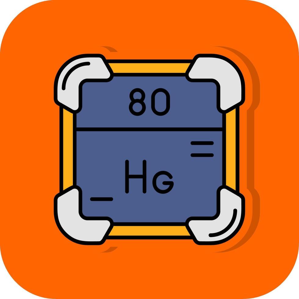 mercurio lleno naranja antecedentes icono vector