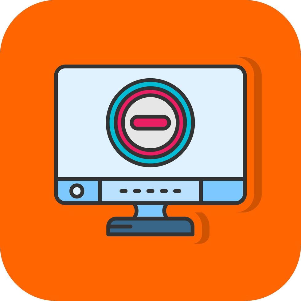 Stop Filled Orange background Icon vector