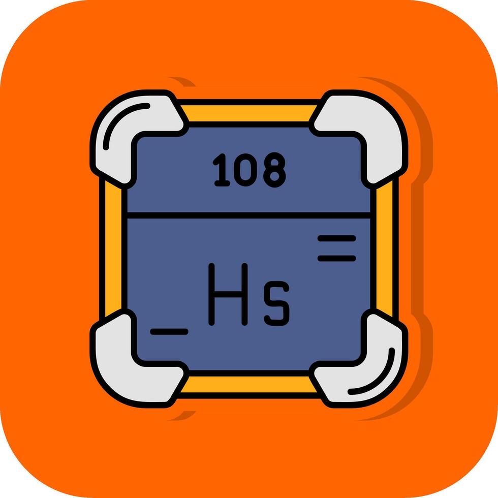Hassium Filled Orange background Icon vector