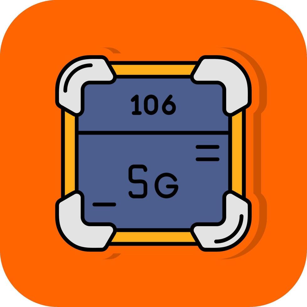 Seaborgium Filled Orange background Icon vector
