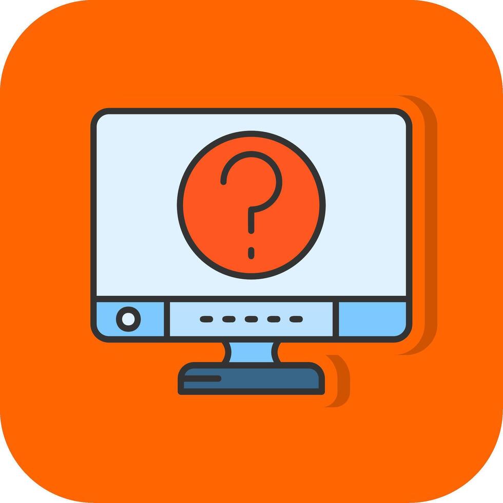 Question Filled Orange background Icon vector