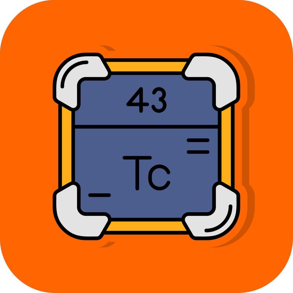 Technetium Filled Orange background Icon vector