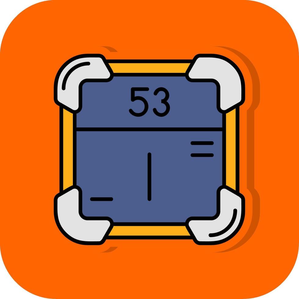 Iodine Filled Orange background Icon vector