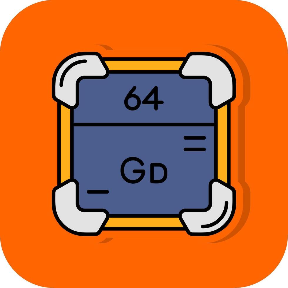 Gadolinium Filled Orange background Icon vector